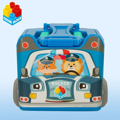Police Car Suitcase With 30pcs Blocks