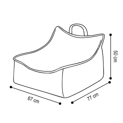 PLUSH Puffy Square Armchair 77x67x50 Premium Corduroy Beige/Grey/Pink