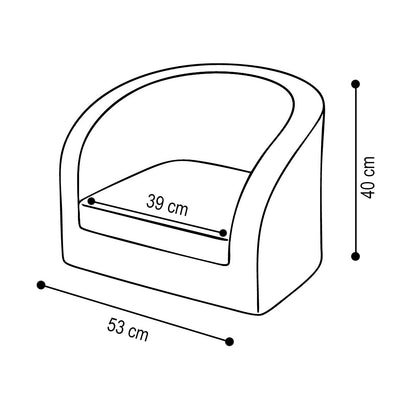 PLUSH Armchair, Lamb Cream/Grey