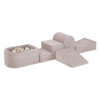 PLUSH Mini Playground +100 balls Premium Corduroy Beige/Grey/Pink/Green