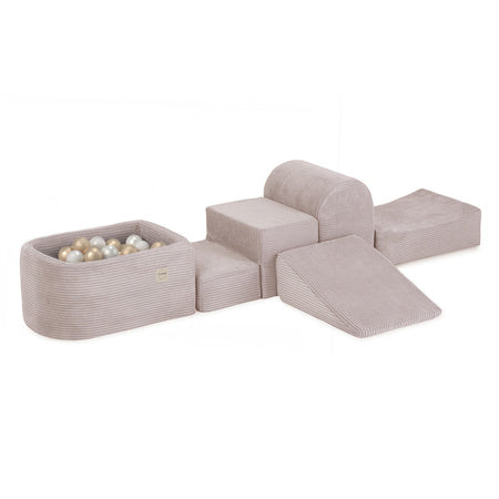 PLUSH Mini Playground +100 balls Premium Corduroy Beige/Grey/Pink/Green