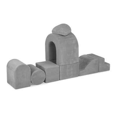 PLUSH Playground Castle With Pool + 150 balls Premium Corduroy Beige/Grey/Blue/Pink