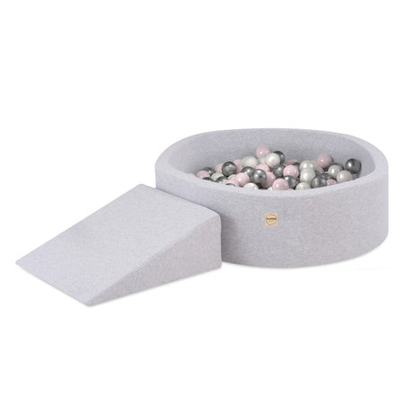 PLUSH Playground Dry Pool 90x30 + Triangle +200 Balls Smart Cotton Grey/Pink