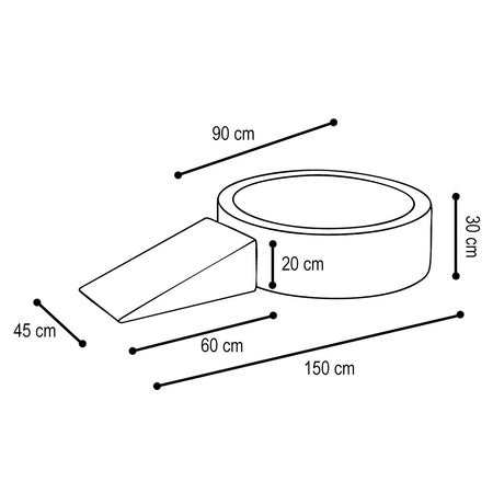 PLUSH Playground Dry Pool 90x30 + Triangle +200 Balls Smart Cotton Grey/Pink