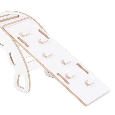 PLUSH Small Rocker 4-in-1 rocker + Climbing Wall/Slide + Cushion Light Gray