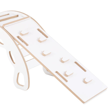 PLUSH Small Rocker 4-in-1 rocker + Climbing Wall/Slide + Cushion Light Gray