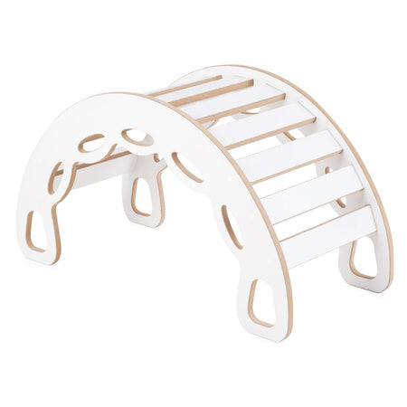 PLUSH Small Rocker 4-in-1 rocker + Climbing Wall/Slide + Cushion Light Gray