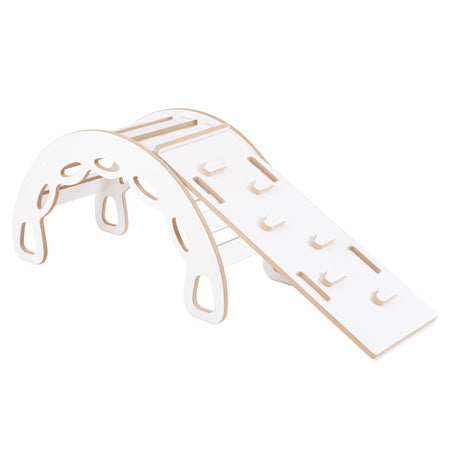 PLUSH Small Rocker 4-in-1 rocker + Climbing Wall/Slide + Cushion Light Gray