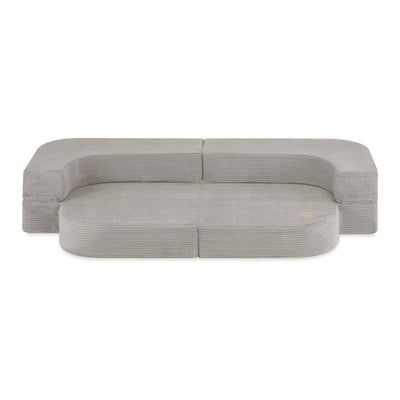 PLUSH Sofa Bed Foldie, Premium Corduroy Beige/Grey/Blue