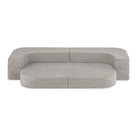PLUSH Sofa Bed Foldie, Premium Corduroy Beige/Grey/Blue