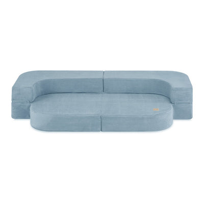 PLUSH Sofa Bed Foldie, Premium Corduroy Beige/Grey/Blue