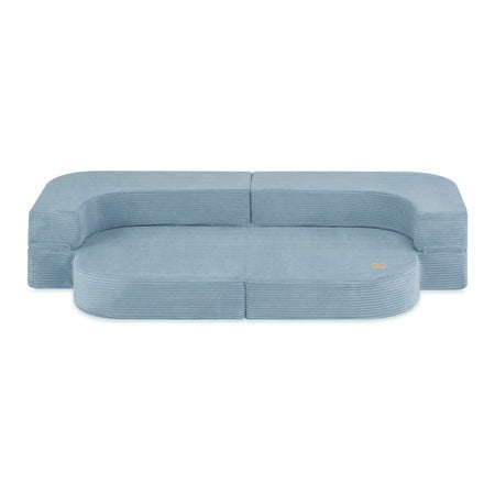 PLUSH Sofa Bed Foldie, Premium Corduroy Beige/Grey/Blue