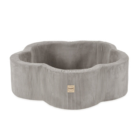 PLUSH Dry Flower Pool, 95x30, +200 balls Floral Fun Zone, Premium Corduroy Beige/Grey/Pink/Green