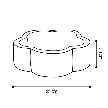 PLUSH Dry Flower Pool, 95x30, +200 balls Floral Fun Zone, Premium Corduroy Beige/Grey/Pink/Green