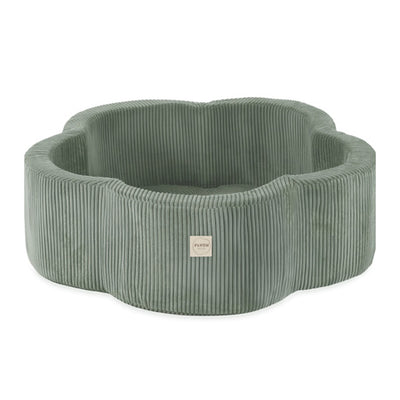 PLUSH Dry Flower Pool, 95x30, +200 balls Floral Fun Zone, Premium Corduroy Beige/Grey/Pink/Green