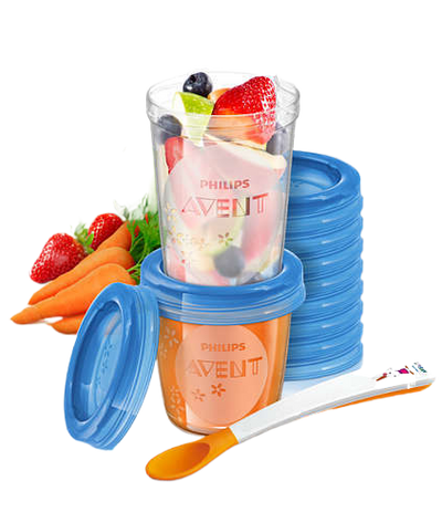 Avent 20pcs Food Storage containers With Lids and Spoon