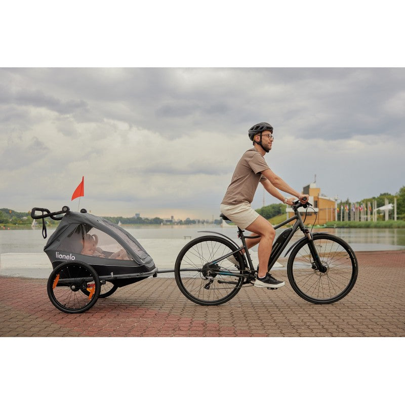 Lionelo Cama Grey Graphite - Bicycle Trailer With Stroller Function