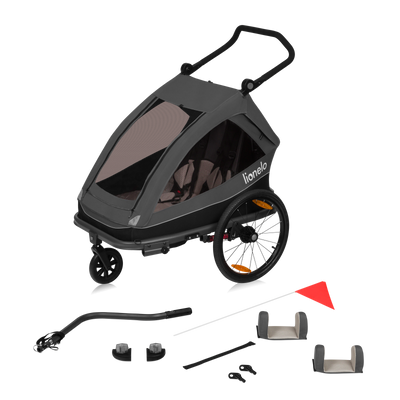 Lionelo Cama Grey Graphite - Bicycle Trailer With Stroller Function