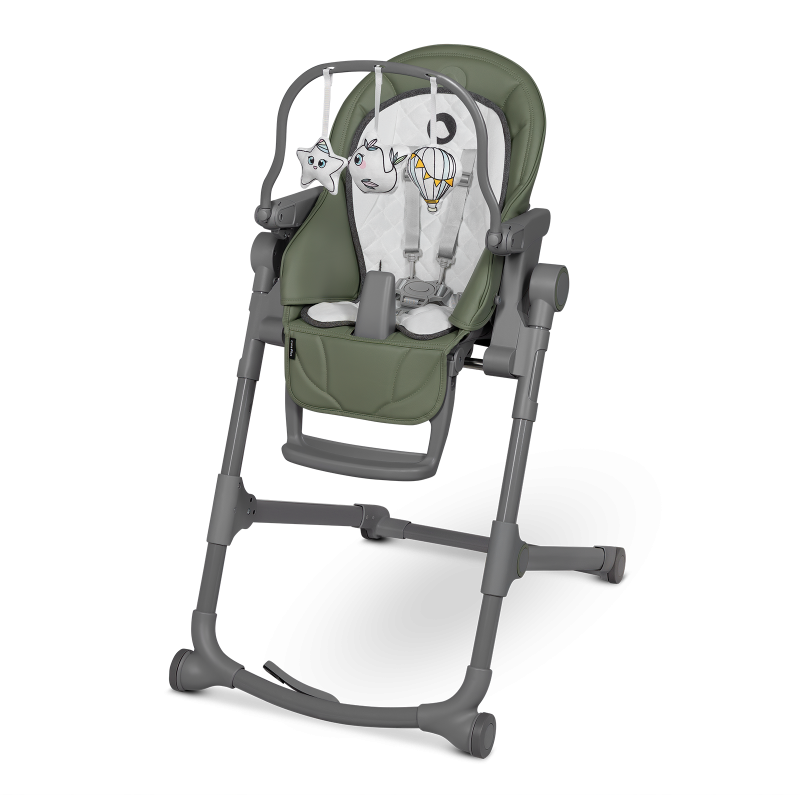 Lionelo Cora Plus Grey/Green Olive - High Chair