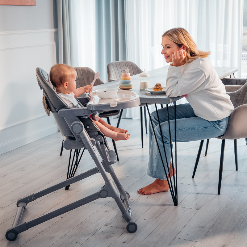 Lionelo Cora Plus Grey/Green Olive - High Chair