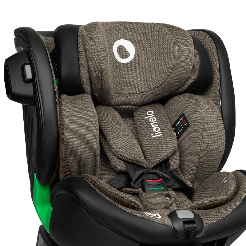 Lionelo Harmony i-Size Green olive Leather Bamboo 360 Rotational Car Seat