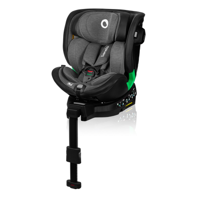 Lionelo Harmony i-Size Grey Graphite Leather Bamboo 360 Rotational Car Seat