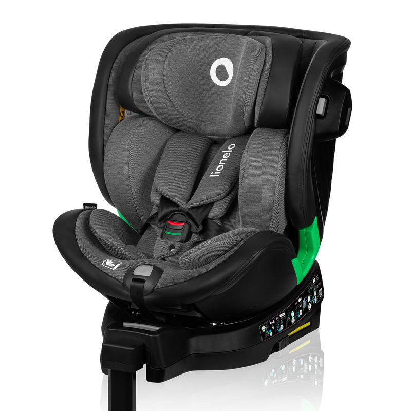 Lionelo Harmony i-Size Grey Graphite Leather Bamboo 360 Rotational Car Seat