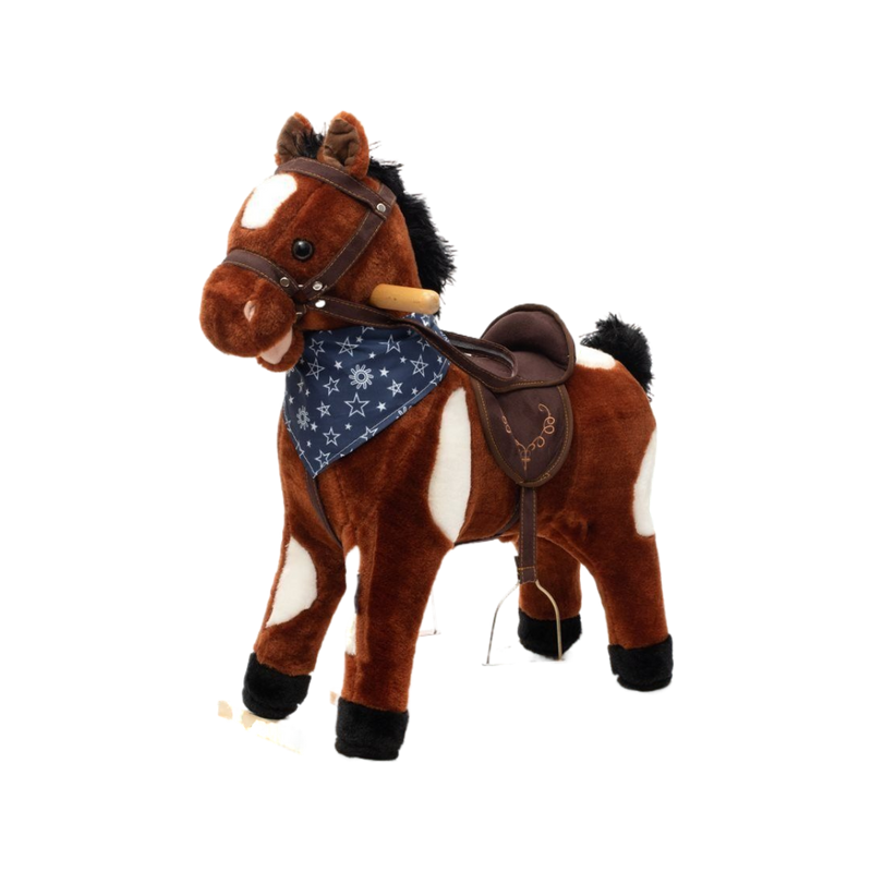 Wooden Rocking Horse Brown/Pink