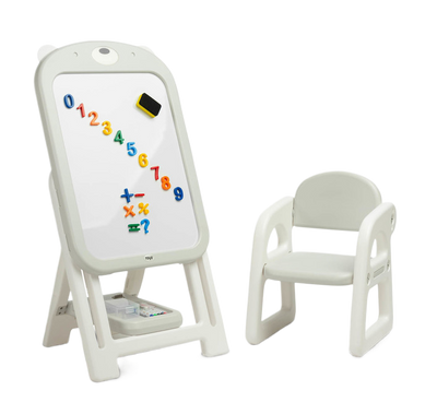 Ted Educational Board and Chair Set Yellow/Grey/Pink