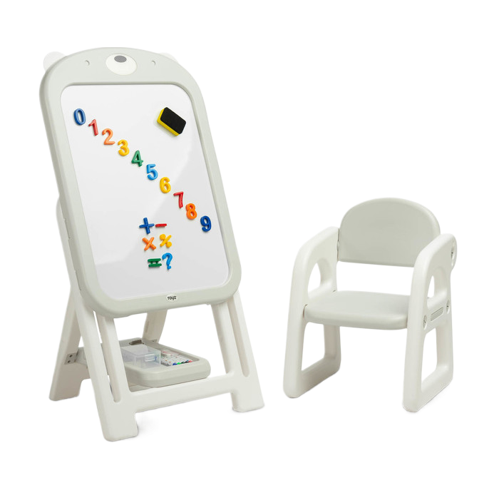 Ted Educational Board and Chair Set Yellow/Grey/Pink