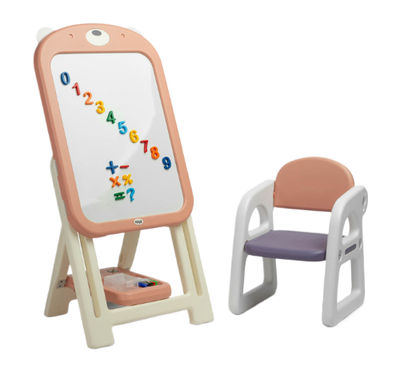 Ted Educational Board and Chair Set Yellow/Grey/Pink