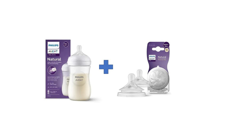 Avent Responsive Natural Bottle 260ml + 2pcs Teats