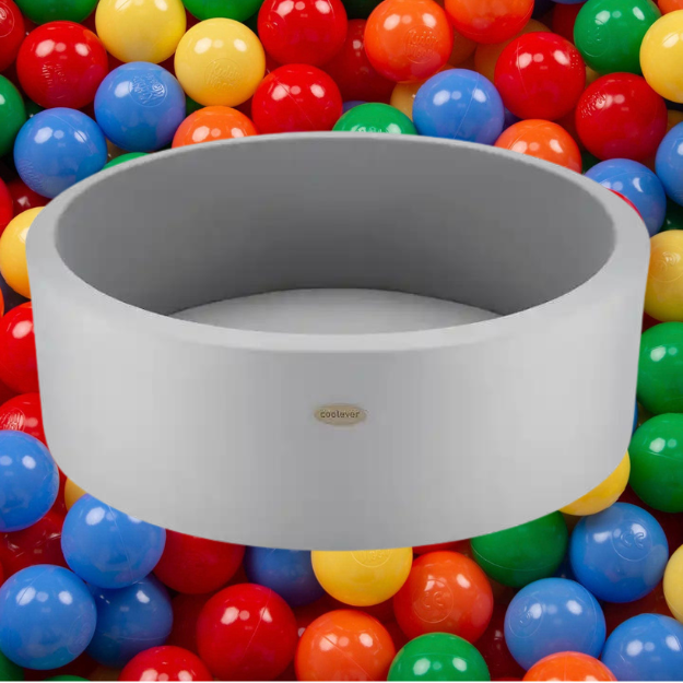 Coolever Ballpit Grey With 200 Colourful Balls