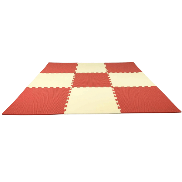 Puzzle Mats 155cm x 155cm (Coral and Off-white)