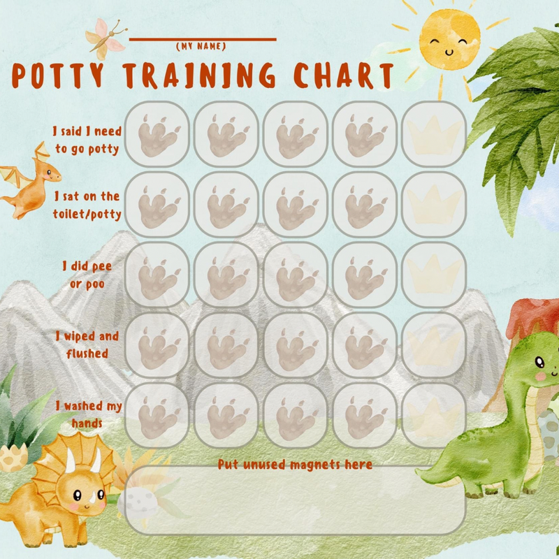 Baby Dino Potty Training Reward Magnetic Chart