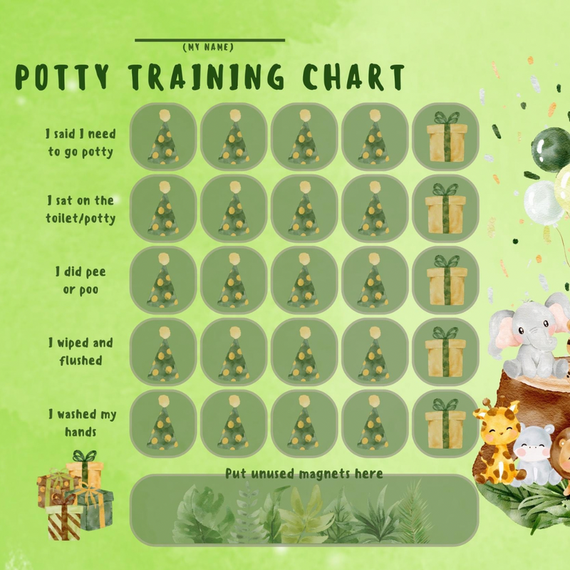 Safari Potty Training Reward Magnetic Chart