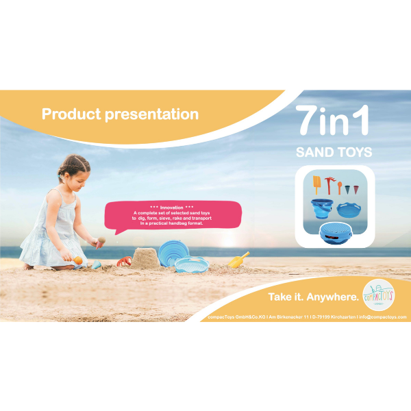 7 in 1 Foldable Sand Set - Red / Blue